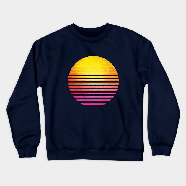 Retro Eighties Symbol Sun Crewneck Sweatshirt by GWENT